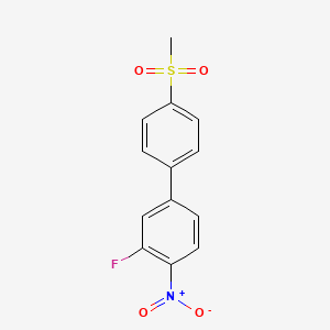 molecular formula C13H10FNO4S B8213976 3-Fluoro-4'-(methylsulfonyl)-4-nitro-1,1'-biphenyl 