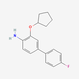 molecular formula C17H18FNO B8213998 3-(Cyclopentyloxy)-4'-fluoro-[1,1'-biphenyl]-4-amine 