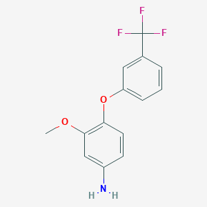 molecular formula C14H12F3NO2 B8214006 3-Methoxy-4-(3-(trifluoromethyl)phenoxy)aniline 