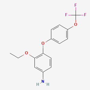 molecular formula C15H14F3NO3 B8214025 3-Ethoxy-4-(4-(trifluoromethoxy)phenoxy)aniline 