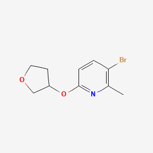 molecular formula C10H12BrNO2 B8214035 3-Bromo-2-methyl-6-((tetrahydrofuran-3-yl)oxy)pyridine 