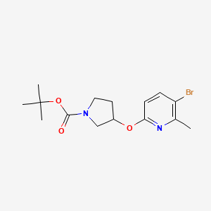 molecular formula C15H21BrN2O3 B8214036 tert-Butyl 3-((5-bromo-6-methylpyridin-2-yl)oxy)pyrrolidine-1-carboxylate 