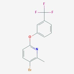molecular formula C13H9BrF3NO B8214044 3-Bromo-2-methyl-6-(3-(trifluoromethyl)phenoxy)pyridine 
