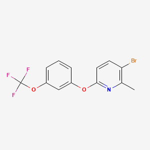 molecular formula C13H9BrF3NO2 B8214051 3-Bromo-2-methyl-6-(3-(trifluoromethoxy)phenoxy)pyridine 