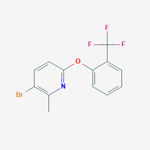 molecular formula C13H9BrF3NO B8214063 3-Bromo-2-methyl-6-(2-(trifluoromethyl)phenoxy)pyridine 