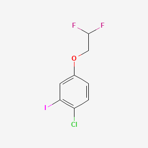 molecular formula C8H6ClF2IO B8214079 1-Chloro-4-(2,2-difluoroethoxy)-2-iodobenzene 