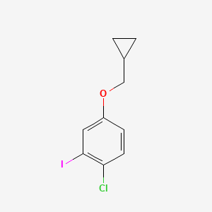 molecular formula C10H10ClIO B8214084 1-Chloro-4-(cyclopropylmethoxy)-2-iodobenzene 