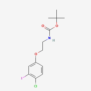 molecular formula C13H17ClINO3 B8214100 tert-Butyl (2-(4-chloro-3-iodophenoxy)ethyl)carbamate 