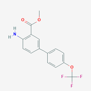 molecular formula C15H12F3NO3 B8214141 Methyl 4-amino-4'-(trifluoromethoxy)biphenyl-3-carboxylate 
