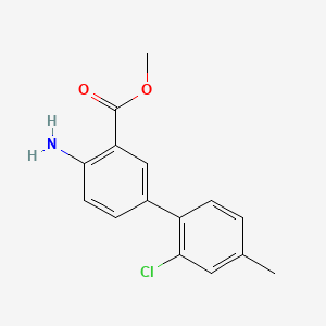 molecular formula C15H14ClNO2 B8214147 Methyl 4-amino-2'-chloro-4'-methyl-[1,1'-biphenyl]-3-carboxylate 