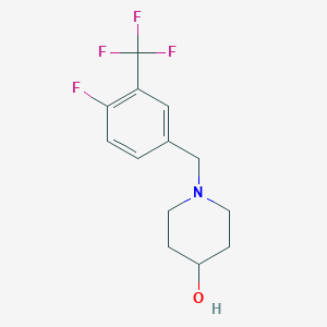 molecular formula C13H15F4NO B8214161 1-(4-Fluoro-3-(trifluoromethyl)benzyl)piperidin-4-ol 