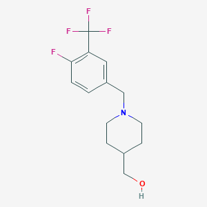 molecular formula C14H17F4NO B8214169 (1-(4-Fluoro-3-(trifluoromethyl)benzyl)piperidin-4-yl)methanol 