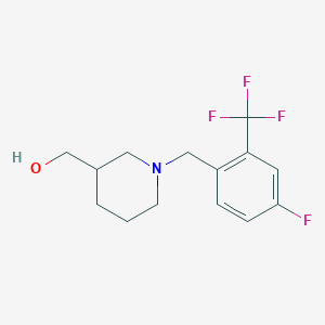 molecular formula C14H17F4NO B8214177 (1-(4-Fluoro-2-(trifluoromethyl)benzyl)piperidin-3-yl)methanol 