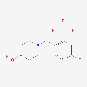 molecular formula C13H15F4NO B8214180 1-(4-Fluoro-2-(trifluoromethyl)benzyl)piperidin-4-ol 