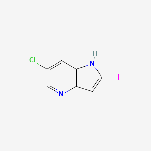 molecular formula C7H4ClIN2 B8214329 6-chloro-2-iodo-1H-pyrrolo[3,2-b]pyridine 