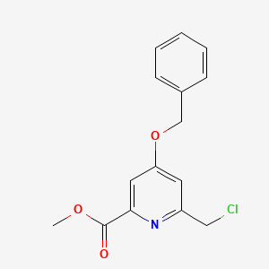 molecular formula C15H14ClNO3 B8214402 Methyl 4-(benzyloxy)-6-(chloromethyl)picolinate 