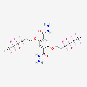 molecular formula C20H16F18N4O4 B8214443 2,5-Bis((3,3,4,4,5,5,6,6,6-nonafluorohexyl)oxy)terephthalohydrazide 