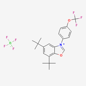 molecular formula C22H25BF7NO2 B8214479 5,7-Di-tert-butyl-3-(4-(trifluoromethoxy)phenyl)benzo[d]oxazol-3-ium tetrafluoroborate 