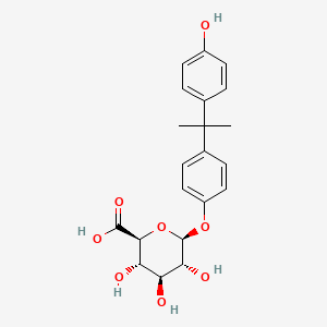 molecular formula C21H24O8 B8214495 (2S,3S,4S,5R,6S)-3,4,5-Trihydroxy-6-(4-(2-(4-hydroxyphenyl)propan-2-yl)phenoxy)tetrahydro-2H-pyran-2-carboxylic acid 