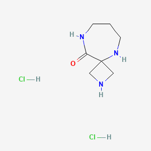 molecular formula C7H15Cl2N3O B8214527 2,5,9-Triazaspiro[3.6]decan-10-one dihydrochloride 