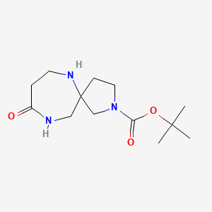 molecular formula C13H23N3O3 B8214533 Tert-butyl 9-oxo-2,6,10-triazaspiro[4.6]undecane-2-carboxylate 