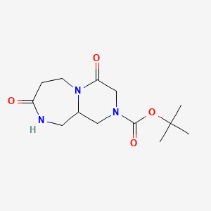 molecular formula C13H21N3O4 B8214542 Tert-butyl 4,8-dioxo-decahydropyrazino[1,2-a][1,4]diazepine-2-carboxylate 