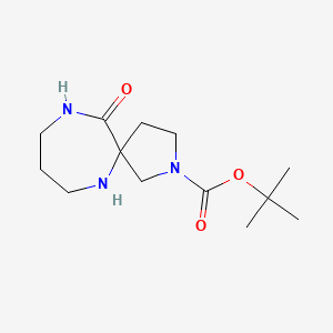 molecular formula C13H23N3O3 B8214546 Tert-butyl 11-oxo-2,6,10-triazaspiro[4.6]undecane-2-carboxylate 