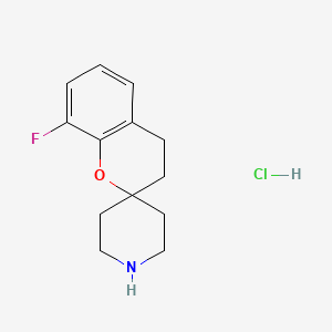 molecular formula C13H17ClFNO B8214574 8-Fluoro-3,4-dihydrospiro[1-benzopyran-2,4'-piperidine] hydrochloride 