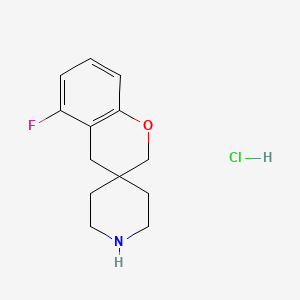 molecular formula C13H17ClFNO B8214652 5-Fluoro-2,4-dihydrospiro[1-benzopyran-3,4'-piperidine] hydrochloride 