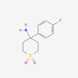 molecular formula C11H14FNO2S B8214653 4-(4-Fluorophenyl)-1,1-dioxothian-4-amine 