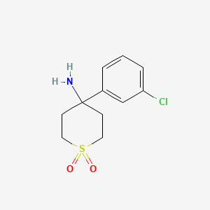 molecular formula C11H14ClNO2S B8214698 4-(3-Chlorophenyl)-1,1-dioxothian-4-amine 