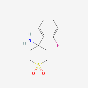 molecular formula C11H14FNO2S B8214700 4-(2-Fluorophenyl)-1,1-dioxothian-4-amine 