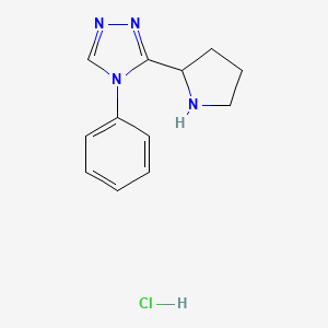 molecular formula C12H15ClN4 B8214715 4-phenyl-3-(pyrrolidin-2-yl)-4H-1,2,4-triazole hydrochloride 