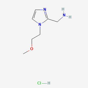 molecular formula C7H14ClN3O B8214756 1-[1-(2-methoxyethyl)-1H-imidazol-2-yl]methanamine hydrochloride 