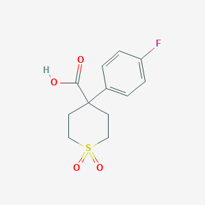 molecular formula C12H13FO4S B8214758 4-(4-fluorophenyl)tetrahydro-2H-thiopyran-4-carboxylic acid 1,1-dioxide 