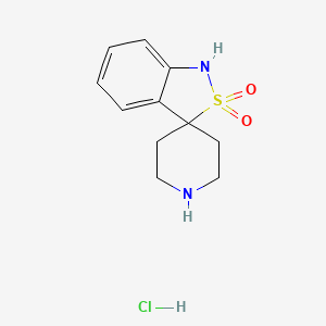 molecular formula C11H15ClN2O2S B8214773 spiro[1H-2,1-benzothiazole-3,4'-piperidine] 2,2-dioxide;hydrochloride 