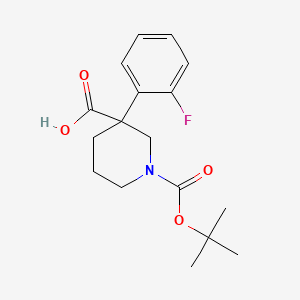 molecular formula C17H22FNO4 B8214782 1-[(Tert-butoxy)carbonyl]-3-(2-fluorophenyl)piperidine-3-carboxylic acid 
