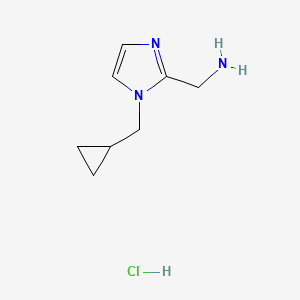 molecular formula C8H14ClN3 B8214787 1-[1-(cyclopropylmethyl)-1H-imidazol-2-yl]methanamine hydrochloride 