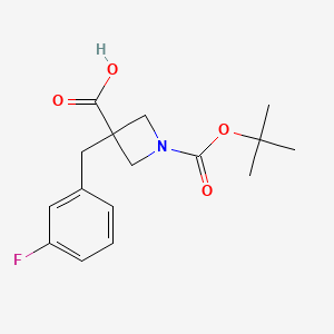 molecular formula C16H20FNO4 B8214792 1-[(Tert-butoxy)carbonyl]-3-[(3-fluorophenyl)methyl]azetidine-3-carboxylic acid 