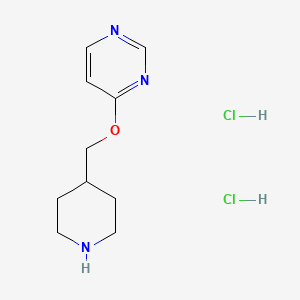 molecular formula C10H17Cl2N3O B8214794 4-[(Piperidin-4-yl)methoxy]pyrimidine dihydrochloride 