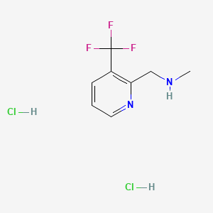 molecular formula C8H11Cl2F3N2 B8214806 Methyl({[3-(trifluoromethyl)pyridin-2-yl]methyl})amine dihydrochloride 