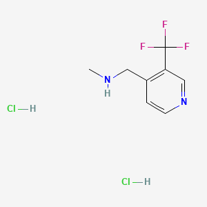 molecular formula C8H11Cl2F3N2 B8214829 Methyl({[3-(trifluoromethyl)pyridin-4-yl]methyl})amine dihydrochloride 