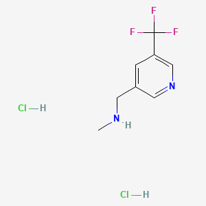 molecular formula C8H11Cl2F3N2 B8214870 Methyl({[5-(trifluoromethyl)pyridin-3-yl]methyl})amine dihydrochloride 