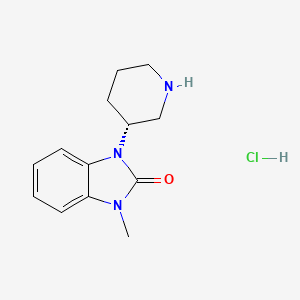 molecular formula C13H18ClN3O B8214871 1-methyl-3-[(3R)-piperidin-3-yl]-2,3-dihydro-1H-1,3-benzodiazol-2-one hydrochloride 