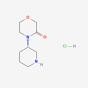molecular formula C9H17ClN2O2 B8214887 4-[(3S)-piperidin-3-yl]morpholin-3-one hydrochloride 