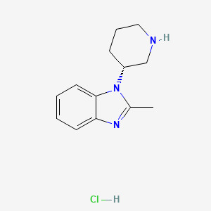 molecular formula C13H18ClN3 B8214894 2-methyl-1-[(3R)-piperidin-3-yl]-1H-1,3-benzodiazole hydrochloride 