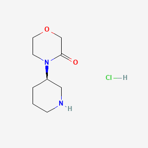 molecular formula C9H17ClN2O2 B8214947 4-[(3R)-piperidin-3-yl]morpholin-3-one hydrochloride 