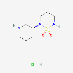 molecular formula C8H18ClN3O2S B8214948 2-[(3R)-piperidin-3-yl]-1,2,6-thiadiazinane 1,1-dioxide;hydrochloride 