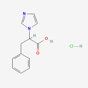 molecular formula C12H13ClN2O2 B8214962 2-(1H-imidazol-1-yl)-3-phenylpropanoic acid hydrochloride 