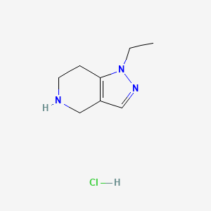 molecular formula C8H14ClN3 B8214992 1-ethyl-1H,4H,5H,6H,7H-pyrazolo[4,3-c]pyridine hydrochloride 
